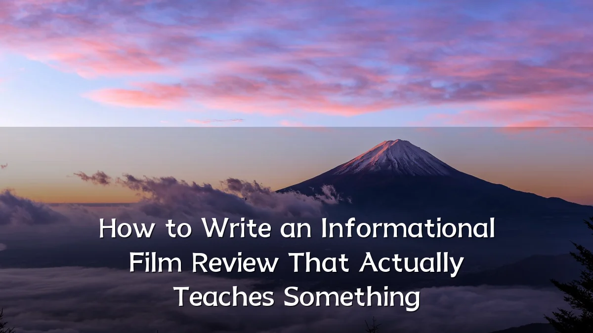 How to Write an Informational Film Review That Actually Teaches Something
