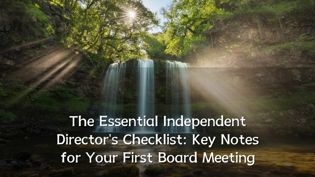 The Essential Independent Director's Checklist: Key Notes for Your First Board Meeting