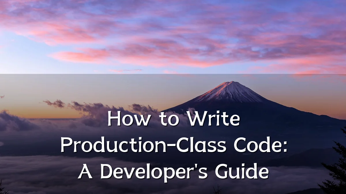How to Write Production-Class Code: A Developer's Guide